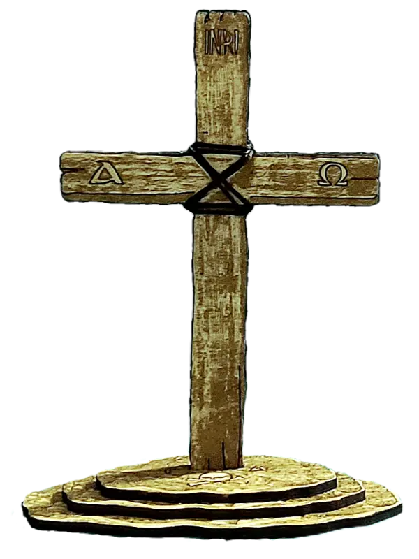 Catholic Table Cross with Stand
