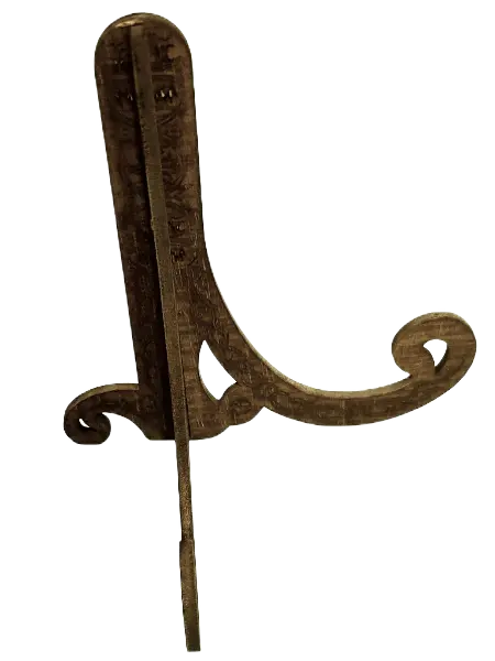 Byzantine display stand, walnut, IC XC and NI KA lettering, 55 by 55mm disassembled